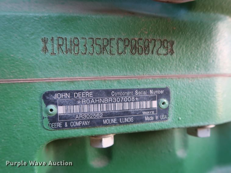 image for item DJ1823 2012 John Deere 8335R  MFWD tractor