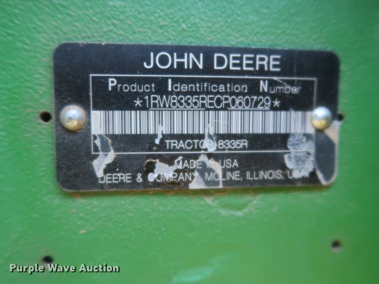 image for item DJ1823 2012 John Deere 8335R  MFWD tractor