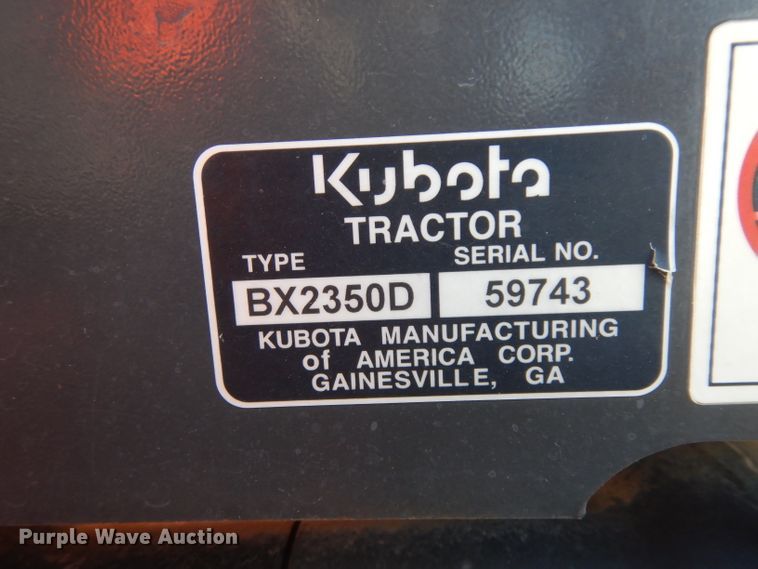 image for item EY9134 Kubota BX2350  tractor