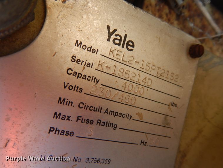 image for item EY9182 Yale KEL2-15PT21S2 hoist
