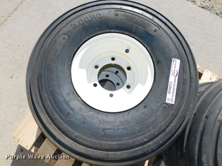 image for item GQ9898 (4) American Farmer 9.00-10 tires and wheels