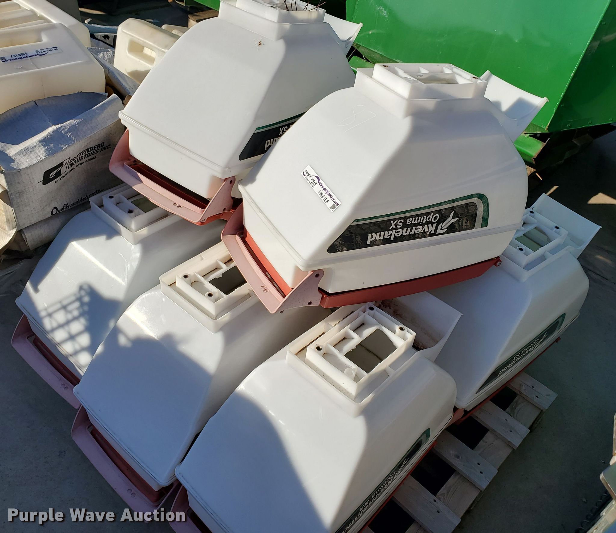 (8) Kverneland planter seed boxes in Assaria, KS Item HS9166 sold