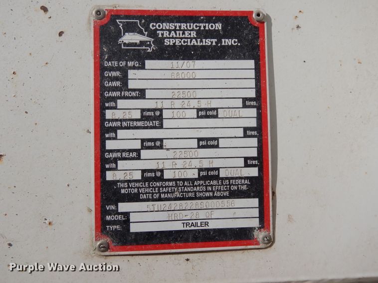 image for item DE2499 2008 CTS HRD-20QF end dump trailer