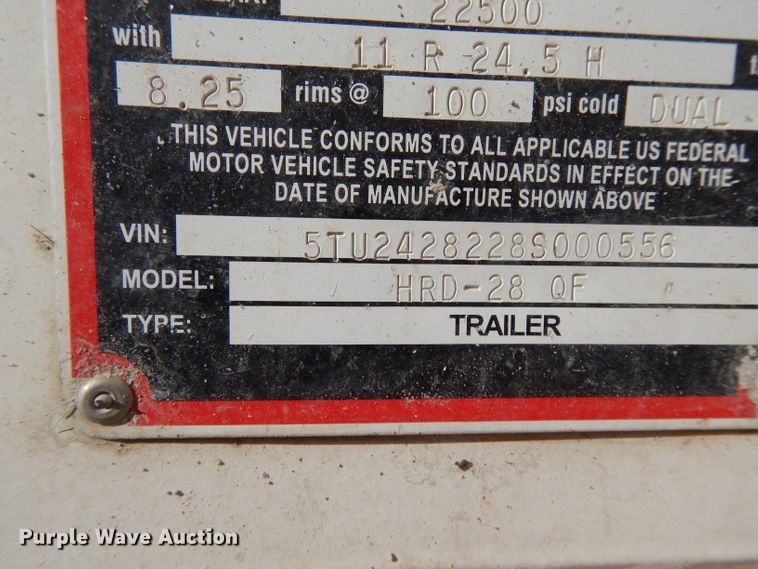 image for item DE2499 2008 CTS HRD-20QF end dump trailer