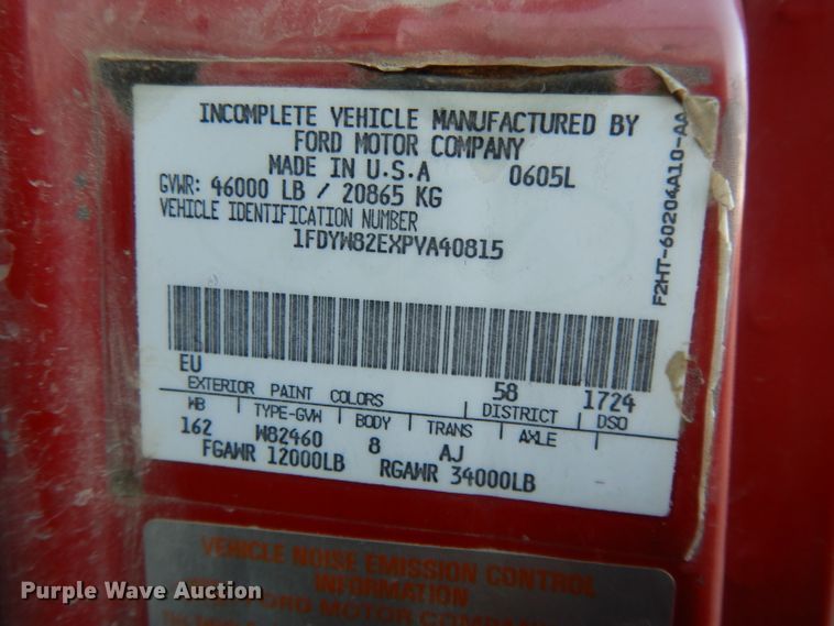 image for item DE2505 1993 Ford L8000  dump truck