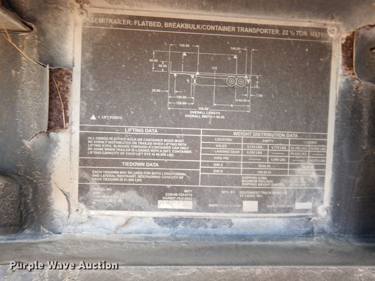 image for item DE2515 1981 Fontaine flatbed trailer