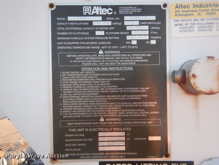 image for item AE9508 2007 International 4300  bucket truck