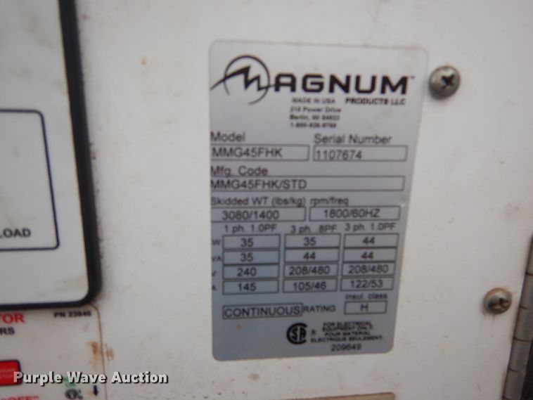 image for item AF9908 Magnum MMG45FHK  generator set
