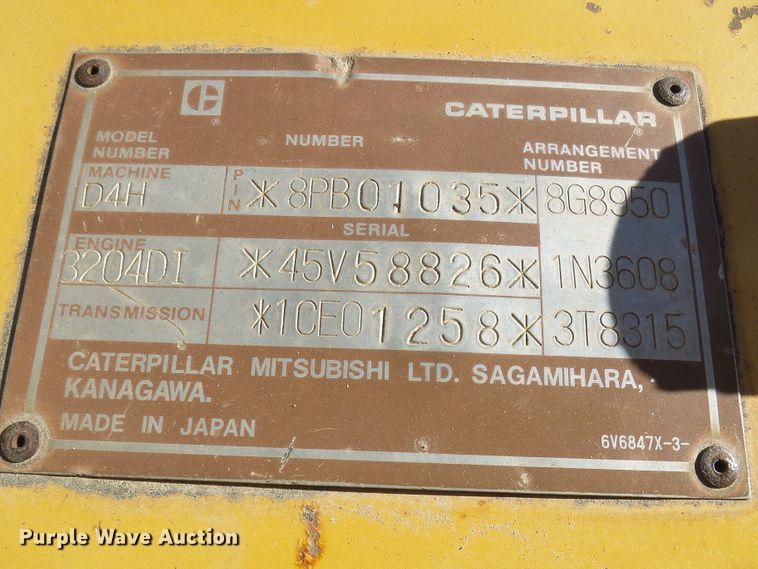 image for item DC2859 1986 Caterpillar D4H  dozer