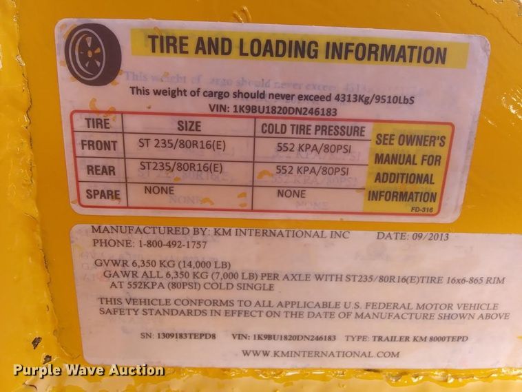 image for item DE7005 2013 KM International KM 8000 asphalt hotbox reclaimer