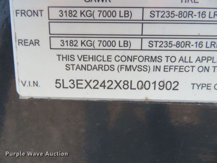 image for item DH0568 2008 Trailerman DHT8420N14 tilt deck utiltiy trailer