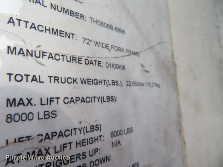 image for item DH0569 2006 Terex TH842C  telehandler