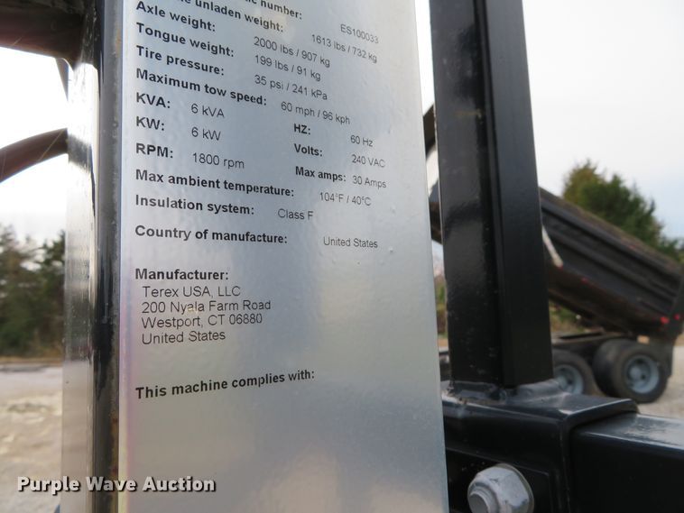 image for item DH0575 2017 Terex RL4  light plant