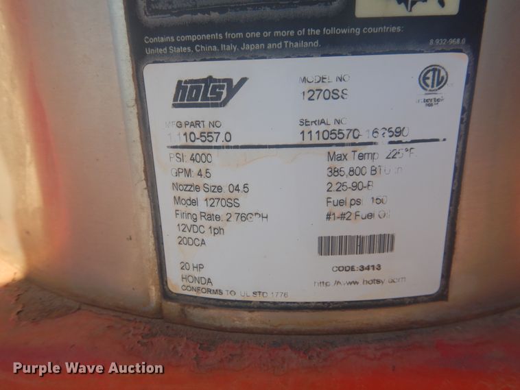 image for item DI3626 2013 Horse Creek utility trailer with pressure washer