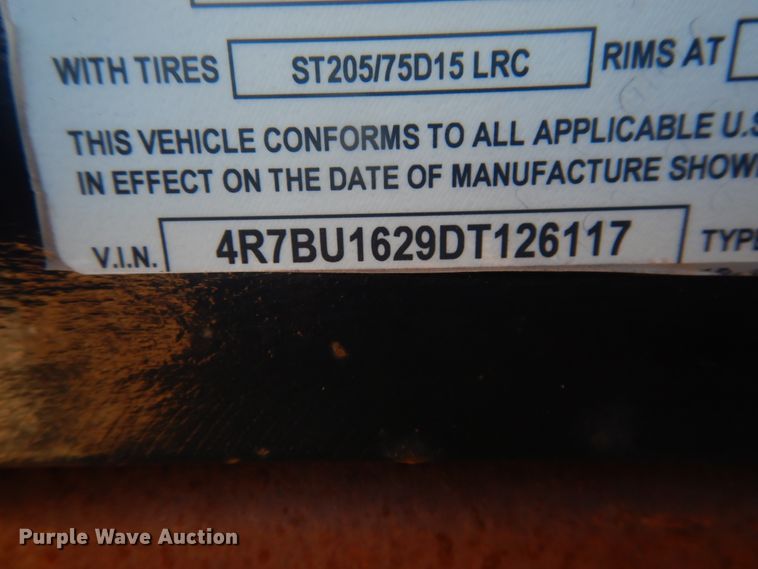 image for item DI3634 2013 Top Hat utility trailer with light plant