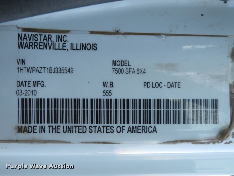 image for item DI3928 2011 International 7500  dump truck