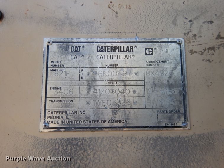 image for item DI8188 1996 Caterpillar 621F  conventional scraper
