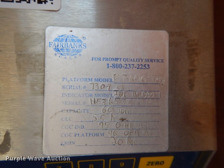 image for item DI8431 Fairbanks PLT-6010-509 truck scale