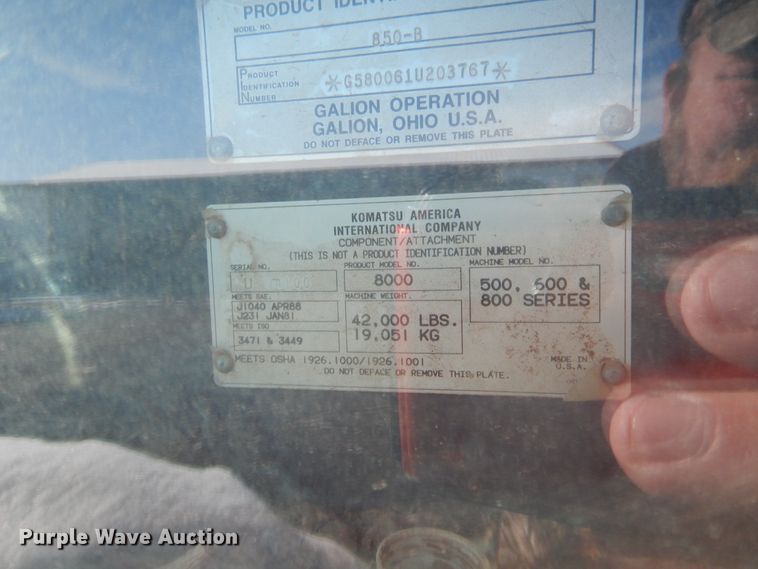 image for item DJ2152 1998 Galion 850B  motor grader