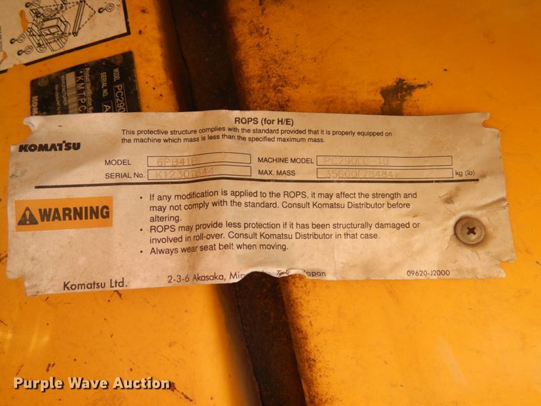 image for item DJ5815 2012 Komatsu PC290LC-10  excavator