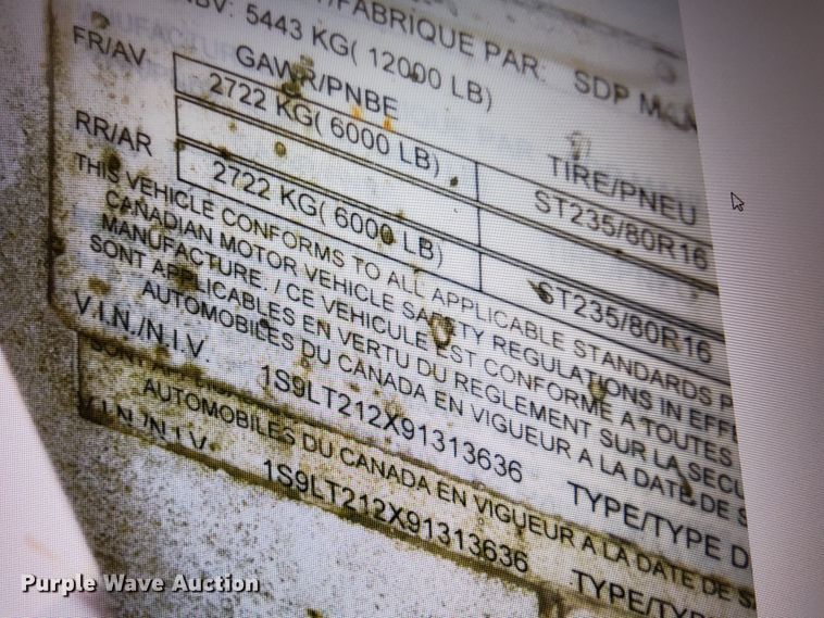 image for item DJ5850 2009 SDP 75800LPF equipment trailer