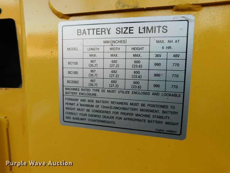 image for item DJ5876 2005 Doosan BC15S  forklift