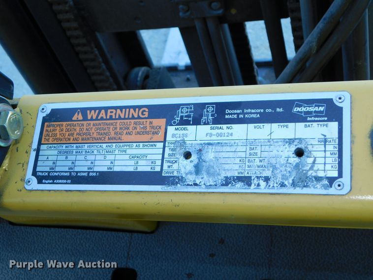 image for item DJ5876 2005 Doosan BC15S  forklift