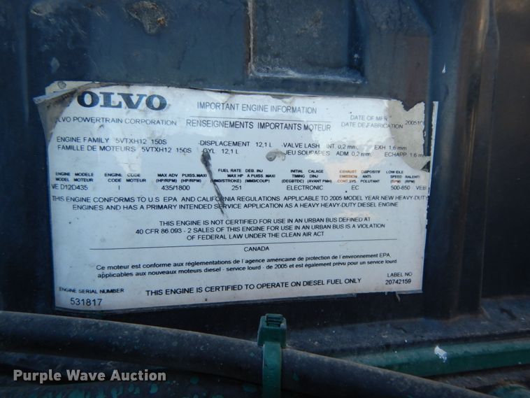 image for item DJ6733 2006 Volvo VN  dump truck