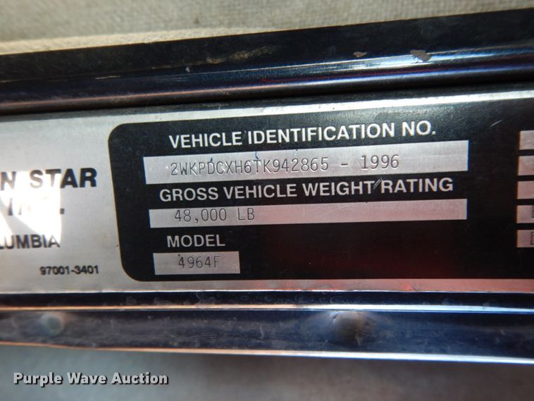 image for item DJ6734 1996 Western Star 4964F  dump truck