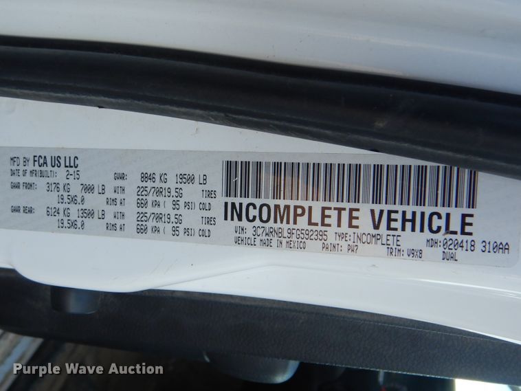 image for item DJ8528 2015 Dodge Ram 5500  bucket truck