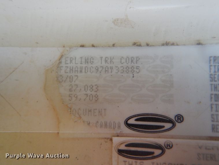 image for item DJ8539 2007 Sterling L-Line  water truck