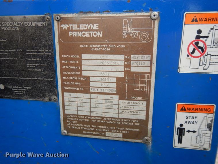 image for item DL2534 1997 Princeton D50  forklift