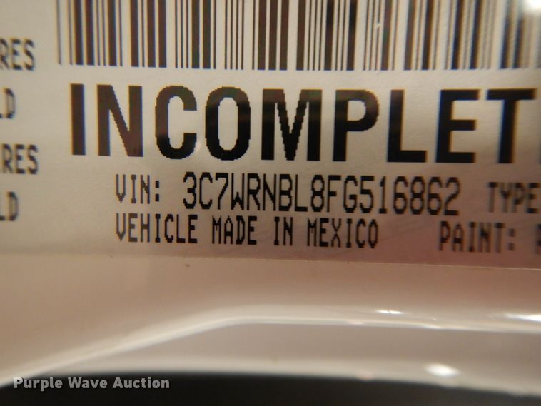 image for item EY9146 2015 Dodge Ram 5500  bucket truck