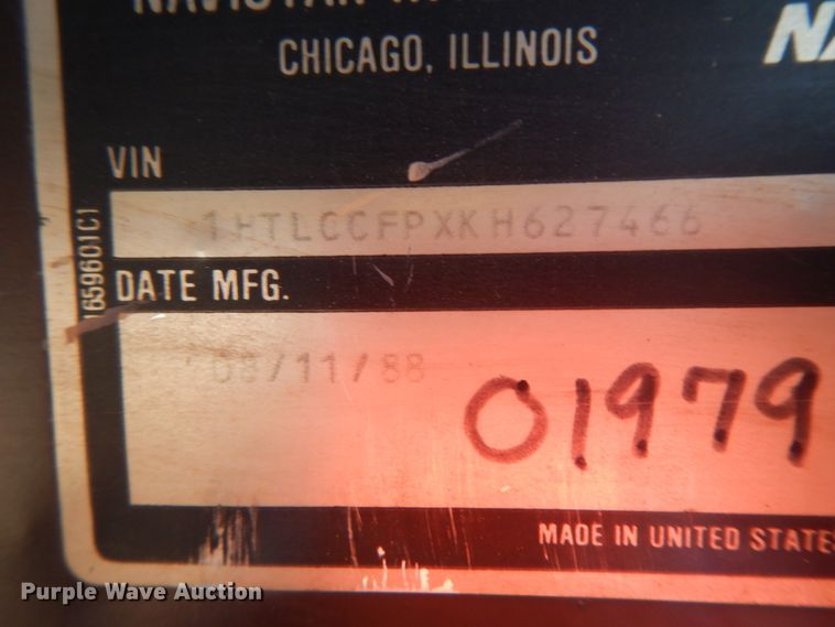 image for item FG9712 1989 International 1754  dump truck