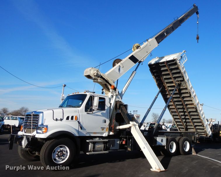 image for item FW9879 2009 Sterling L-Line  crane truck with dump bed