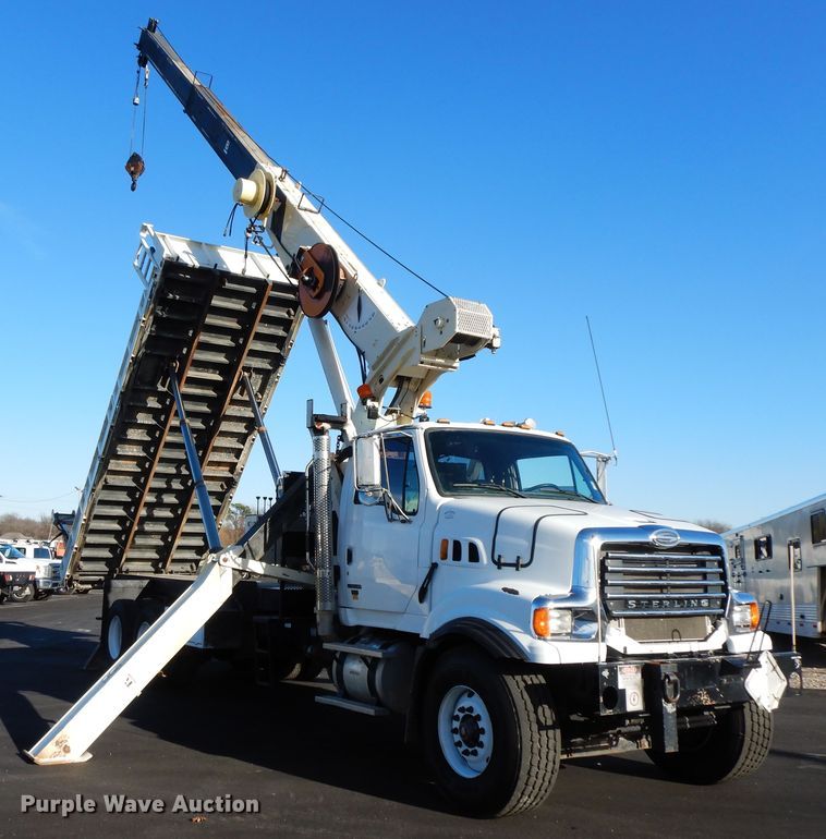 image for item FW9879 2009 Sterling L-Line  crane truck with dump bed