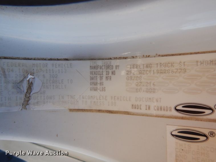 image for item FW9879 2009 Sterling L-Line  crane truck with dump bed