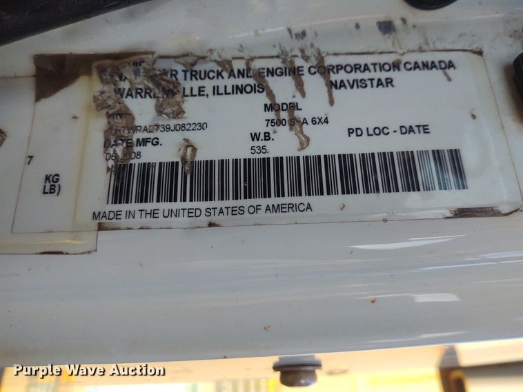 image for item FY9804 2009 International 7500  dump truck