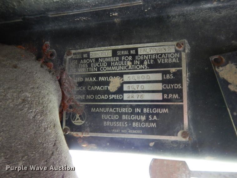 image for item GH9045 1980 Euclid 215FD  haul truck