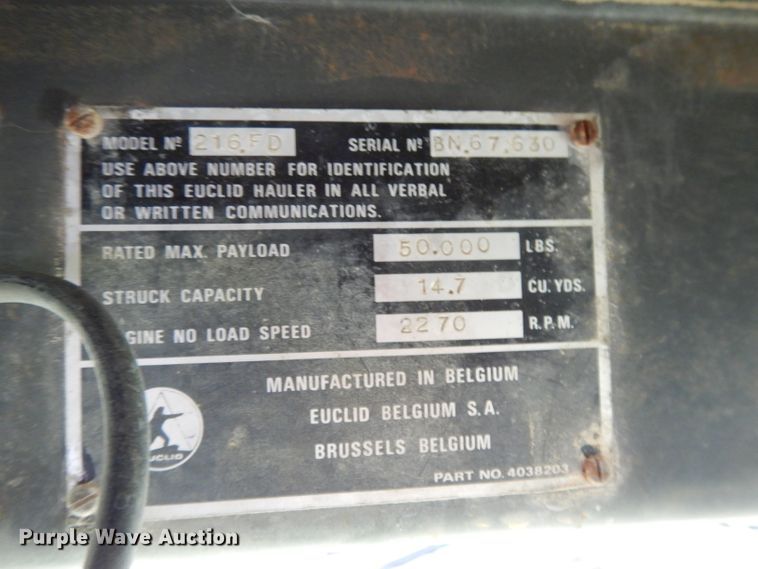 image for item GH9045 1980 Euclid 215FD  haul truck