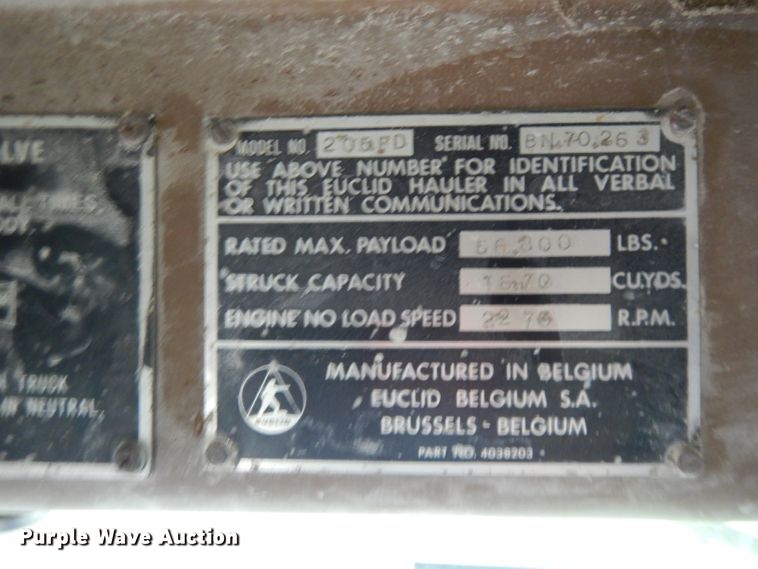 image for item GH9046 1980 Euclid 205FD haul truck