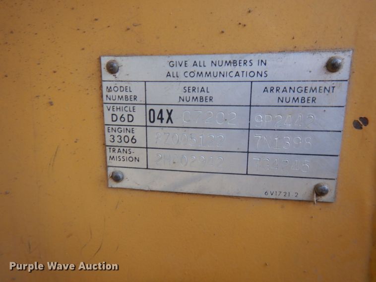 image for item GK9540 1981 Caterpillar D6D  dozer