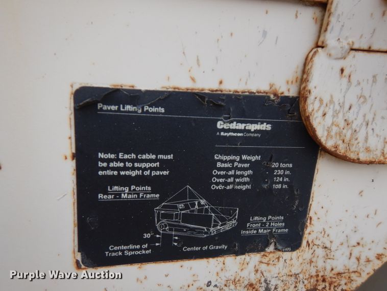 image for item GK9543 1999 Cedarapids CR461R  paver