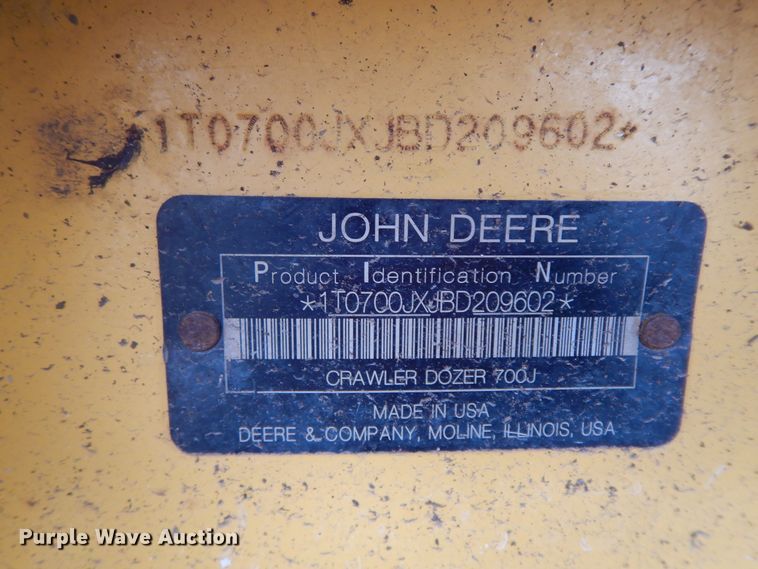 image for item GK9589 2011 John Deere 700J XLT  dozer