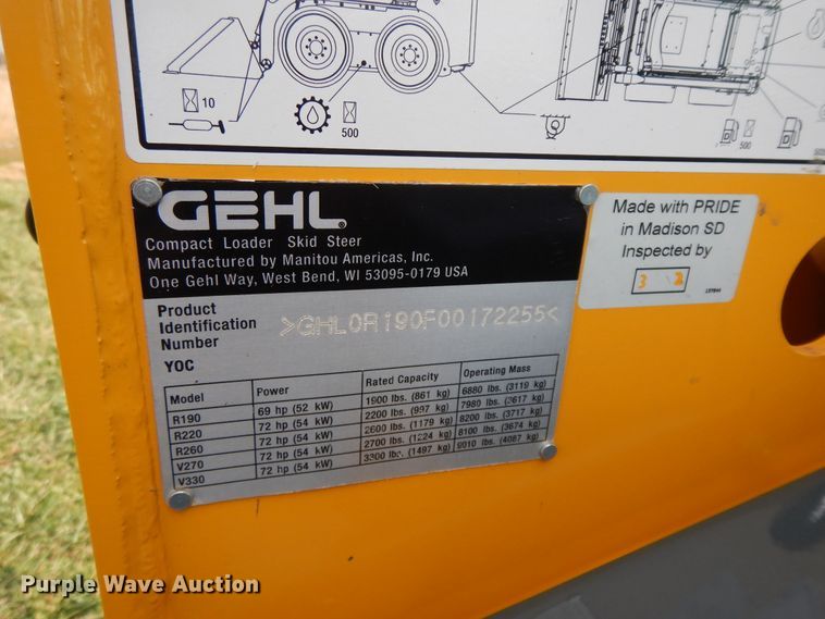 image for item GK9641 2015 Gehl R190  skid steer loader