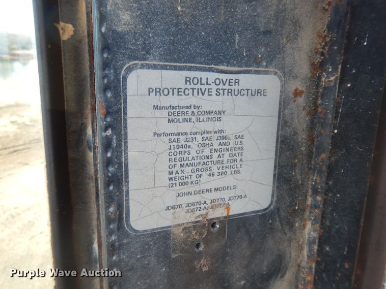 image for item GK9667 1980 John Deere 670A  motor grader