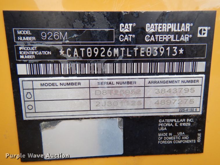 image for item HD9153 2017 Caterpillar 926M  high lift wheel loader