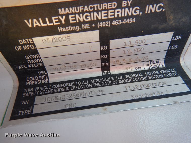 image for item HD9159 2006 GMC C4500  utility truck with crane