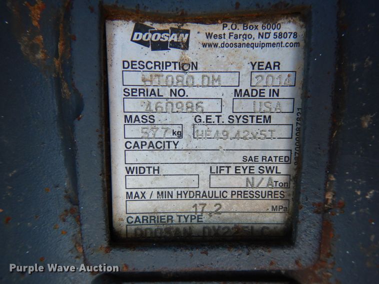 image for item HD9176 2014 Doosan DX225LC-3 excavator