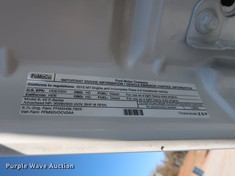 image for item HK9610 2015 Ford F550 Super Duty XL  sewer jetter truck